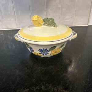 Red Wing Pottery Brittany Cream Soup Bowl & Lid Set